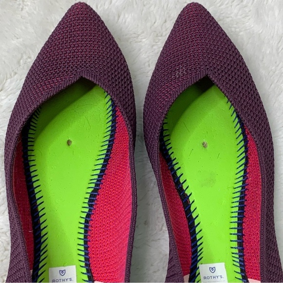 Rothy’s Women's Rare Unicorn Violet Purple The Point Flats Size 8.5 - Picture 12 of 14